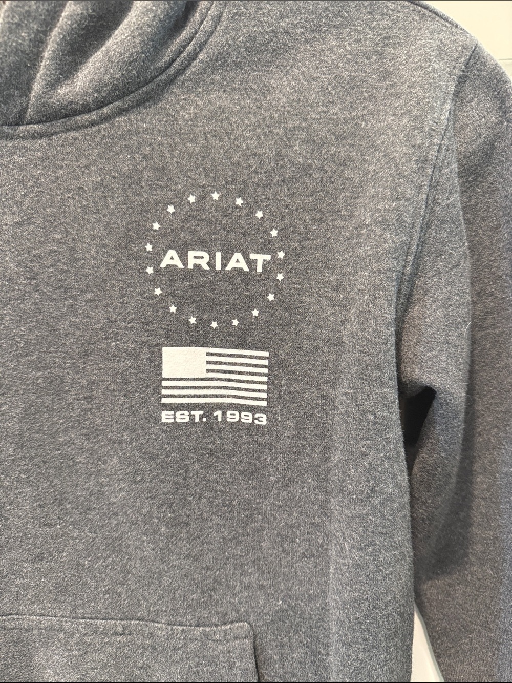 Ariat boys Charcoal Gray Hoodie with Logo - Picture 2 of 7